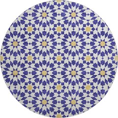 Premium Machine Washable Mayfield AMF734 Navy 8' x 8' Round Rug