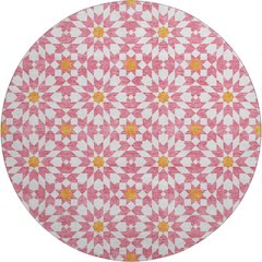 Premium Machine Washable Mayfield AMF734 Pink 8' x 8' Round Rug