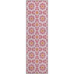 Premium Machine Washable Mayfield AMF734 Pink 2'3" x 7'6" Runner Rug