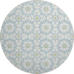 Premium Machine Washable Mayfield AMF734 Sky 8' x 8' Round Rug