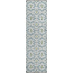 Premium Machine Washable Mayfield AMF734 Sky 2'3" x 7'6" Runner Rug
