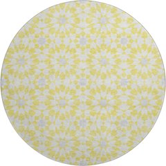 Premium Machine Washable Mayfield AMF734 Yellow 8' x 8' Round Rug