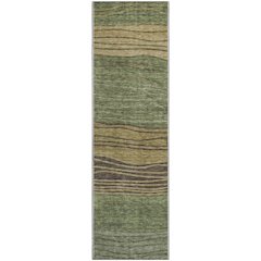 Premium Machine Washable Mayfield AMF735 Olive 2'3" x 7'6" Runner Rug