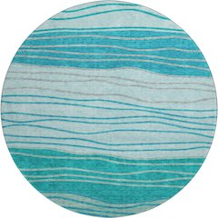 Premium Machine Washable Mayfield AMF735 Sky 8' x 8' Round Rug