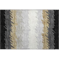 Premium Machine Washable Mayfield AMF736 Black 1'8" x 2'6" Rug