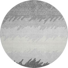 Premium Machine Washable Mayfield AMF736 Gray 8' x 8' Round Rug