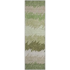 Premium Machine Washable Mayfield AMF736 Green 2'3" x 7'6" Runner Rug