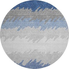 Premium Machine Washable Mayfield AMF736 Navy 8' x 8' Round Rug