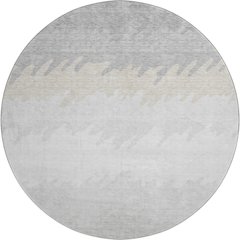 Premium Machine Washable Mayfield AMF736 Silver 8' x 8' Round Rug
