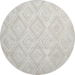 Premium Machine Washable Mayfield AMF737 Beige 8' x 8' Round Rug