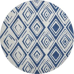 Premium Machine Washable Mayfield AMF737 Navy 8' x 8' Round Rug