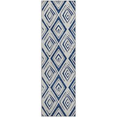 Premium Machine Washable Mayfield AMF737 Navy 2'3" x 7'6" Runner Rug