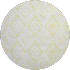 Premium Machine Washable Mayfield AMF737 Yellow 8' x 8' Round Rug