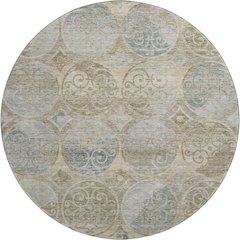 Premium Machine Washable Mayfield AMF738 Beige 8' x 8' Round Rug