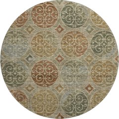 Premium Machine Washable Mayfield AMF738 Taupe 8' x 8' Round Rug