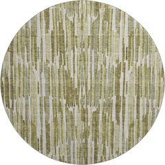 Premium Machine Washable Mayfield AMF739 Olive 8' x 8' Round Rug