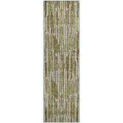 Premium Machine Washable Mayfield AMF739 Olive 2'3" x 7'6" Runner Rug