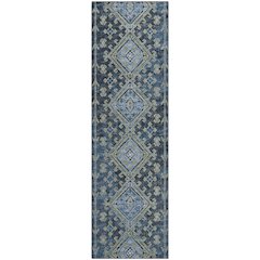 Premium Machine Washable Mayfield  Blue 2'3" x 7'6" Runner Rug