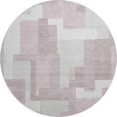 Premium Machine Washable Mayfield AMF740 Blush 8' x 8' Round Rug