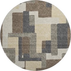 Premium Machine Washable Mayfield AMF740 Chocolate 8' x 8' Round Rug