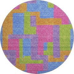 Premium Machine Washable Mayfield AMF740 Purple 8' x 8' Round Rug