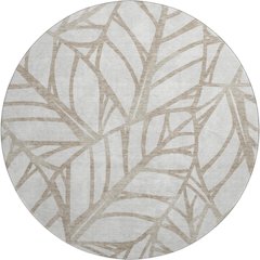 Premium Machine Washable Mayfield AMF741 Beige 8' x 8' Round Rug