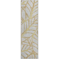 Premium Machine Washable Mayfield AMF741 Gold 2'3" x 7'6" Runner Rug