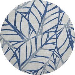 Premium Machine Washable Mayfield AMF741 Navy 8' x 8' Round Rug