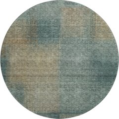 Premium Machine Washable Mayfield AMF742 Teal 8' x 8' Round Rug