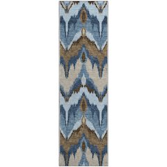 Premium Machine Washable Mayfield AMF743 Blue 2'3" x 7'6" Runner Rug