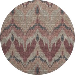 Premium Machine Washable Mayfield AMF743 Burgundy 8' x 8' Round Rug