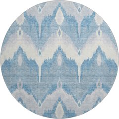Premium Machine Washable Mayfield AMF743 Denim 8' x 8' Round Rug