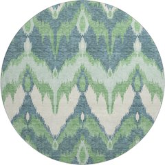 Premium Machine Washable Mayfield AMF743 Green 8' x 8' Round Rug
