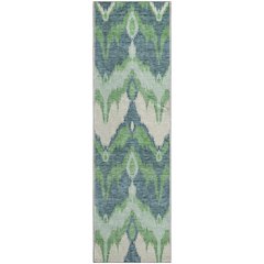 Premium Machine Washable Mayfield AMF743 Green 2'3" x 7'6" Runner Rug