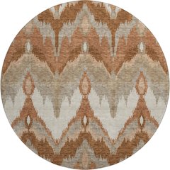 Premium Machine Washable Mayfield AMF743 Paprika 8' x 8' Round Rug