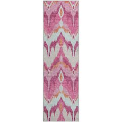 Premium Machine Washable Mayfield AMF743 Pink 2'3" x 7'6" Runner Rug