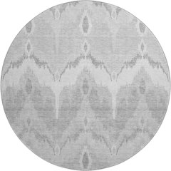 Premium Machine Washable Mayfield AMF743 Silver 8' x 8' Round Rug