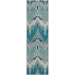 Premium Machine Washable Mayfield AMF743 Teal 2'3" x 7'6" Runner Rug