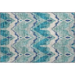 Premium Machine Washable Mayfield AMF743 Teal 1'8" x 2'6" Rug