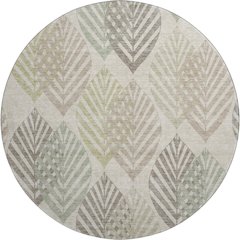 Premium Machine Washable Mayfield AMF744 Beige 8' x 8' Round Rug