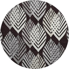 Premium Machine Washable Mayfield AMF744 Black 8' x 8' Round Rug