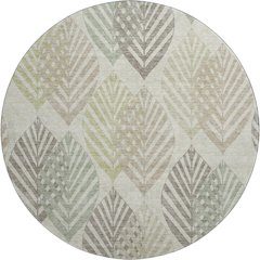 Premium Machine Washable Mayfield AMF744 Taupe 8' x 8' Round Rug