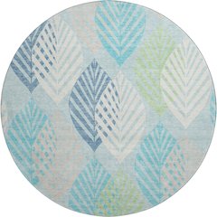 Premium Machine Washable Mayfield AMF744 Teal 8' x 8' Round Rug