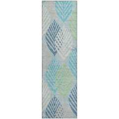 Premium Machine Washable Mayfield AMF744 Teal 2'3" x 7'6" Runner Rug