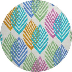 Premium Machine Washable Mayfield AMF744 White 8' x 8' Round Rug