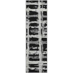 Premium Machine Washable Mayfield AMF745 Black 2'3" x 7'6" Runner Rug