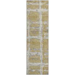 Premium Machine Washable Mayfield AMF745 Gold 2'3" x 7'6" Runner Rug