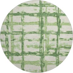 Premium Machine Washable Mayfield AMF745 Green 8' x 8' Round Rug