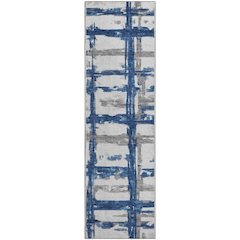 Premium Machine Washable Mayfield AMF745 Navy 2'3" x 7'6" Runner Rug