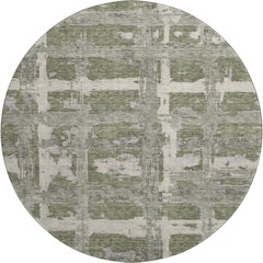 Premium Machine Washable Mayfield AMF745 Olive 8' x 8' Round Rug